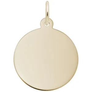 10K Yellow Gold Round Disc Charm