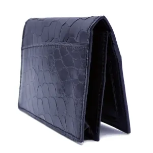 40-672-BLK Gracen Crocodile Card Case, Black