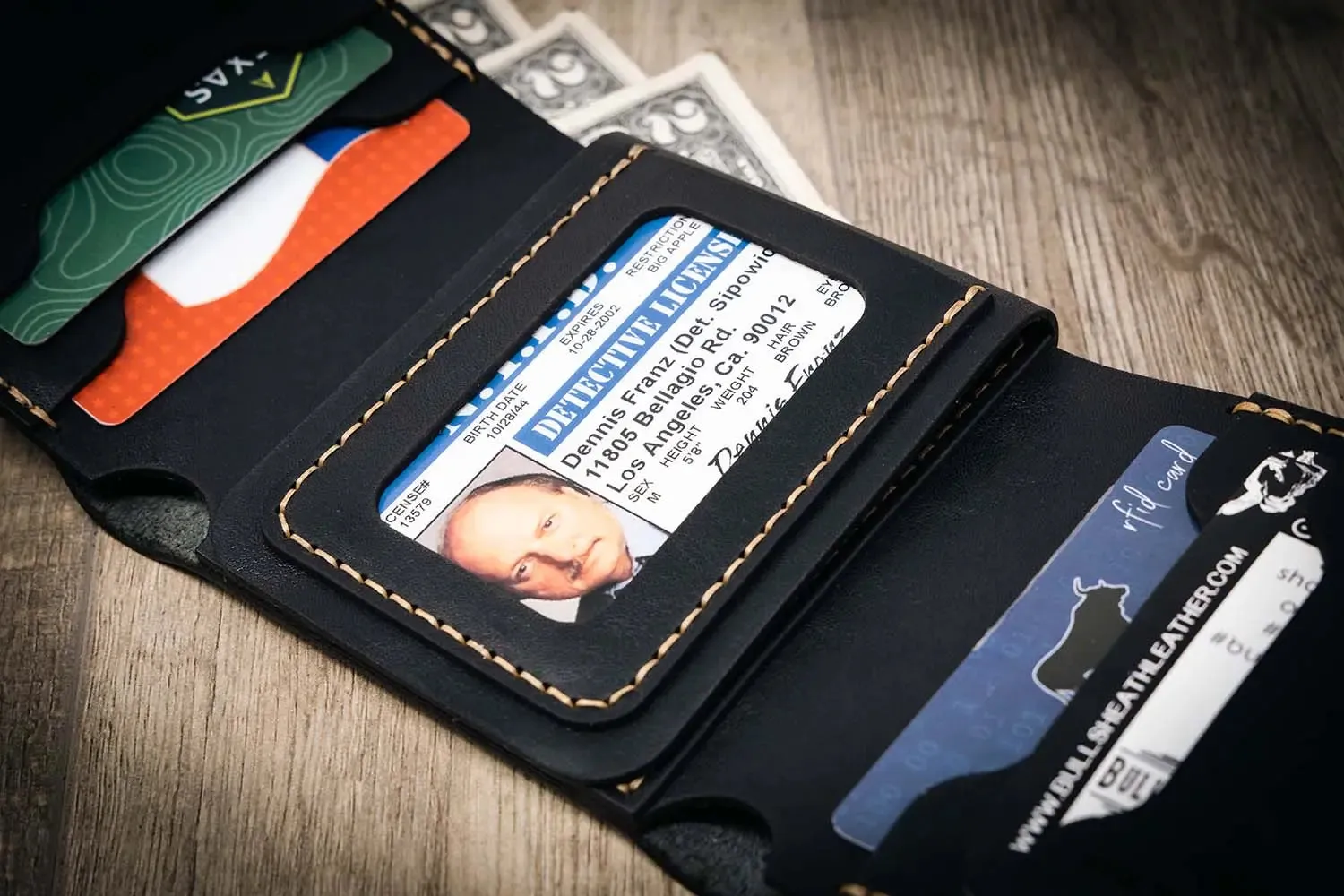 Badge Trifold Wallet - Black