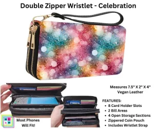 Celebration Double Zipper Wristlet by ML&M!