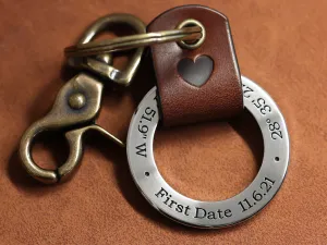 Circle of Love - Custom Leather Keychain Ring