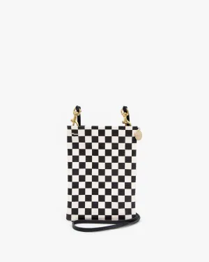 Clare V. - Poche in Cream Goat with Black Checkers