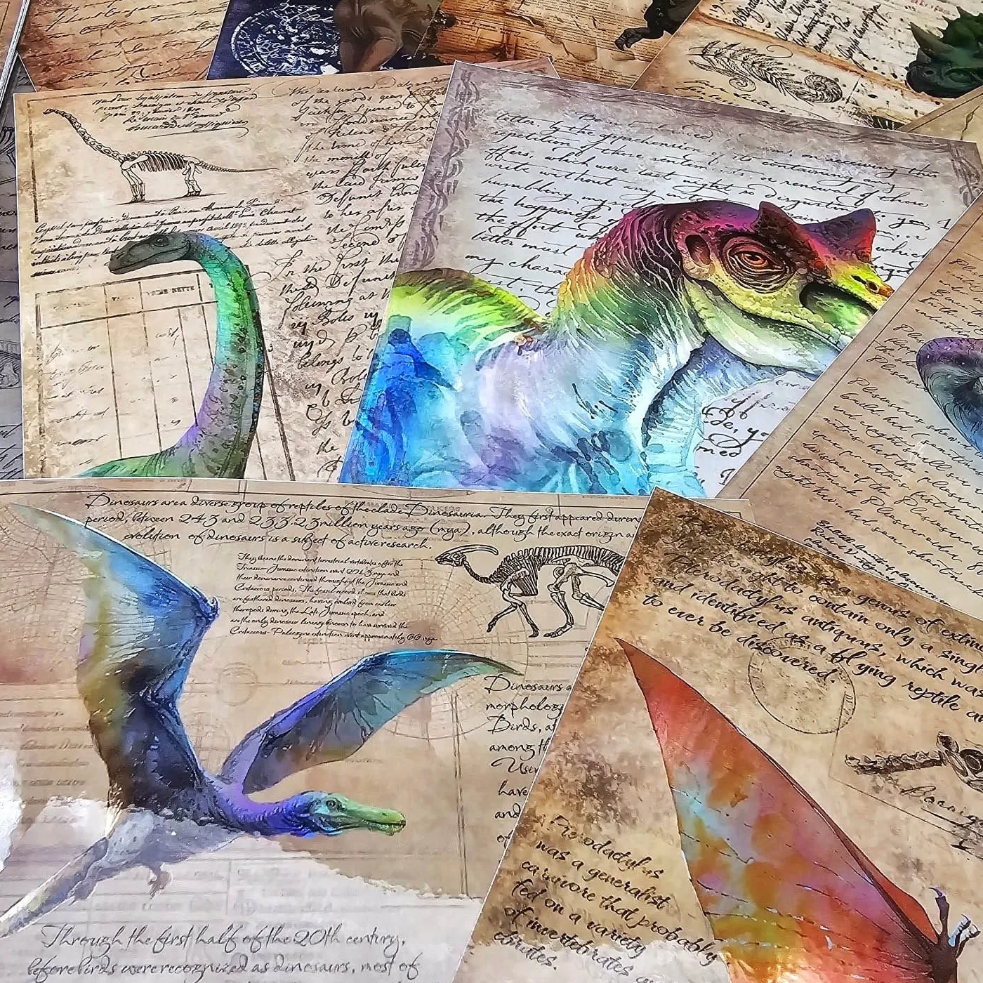 Dinosaur Holographic Sticker & Vellum Paper Set by CoraCreaCrafts