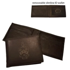 FIJI Brown Leather Crest Bi-Fold Wallet