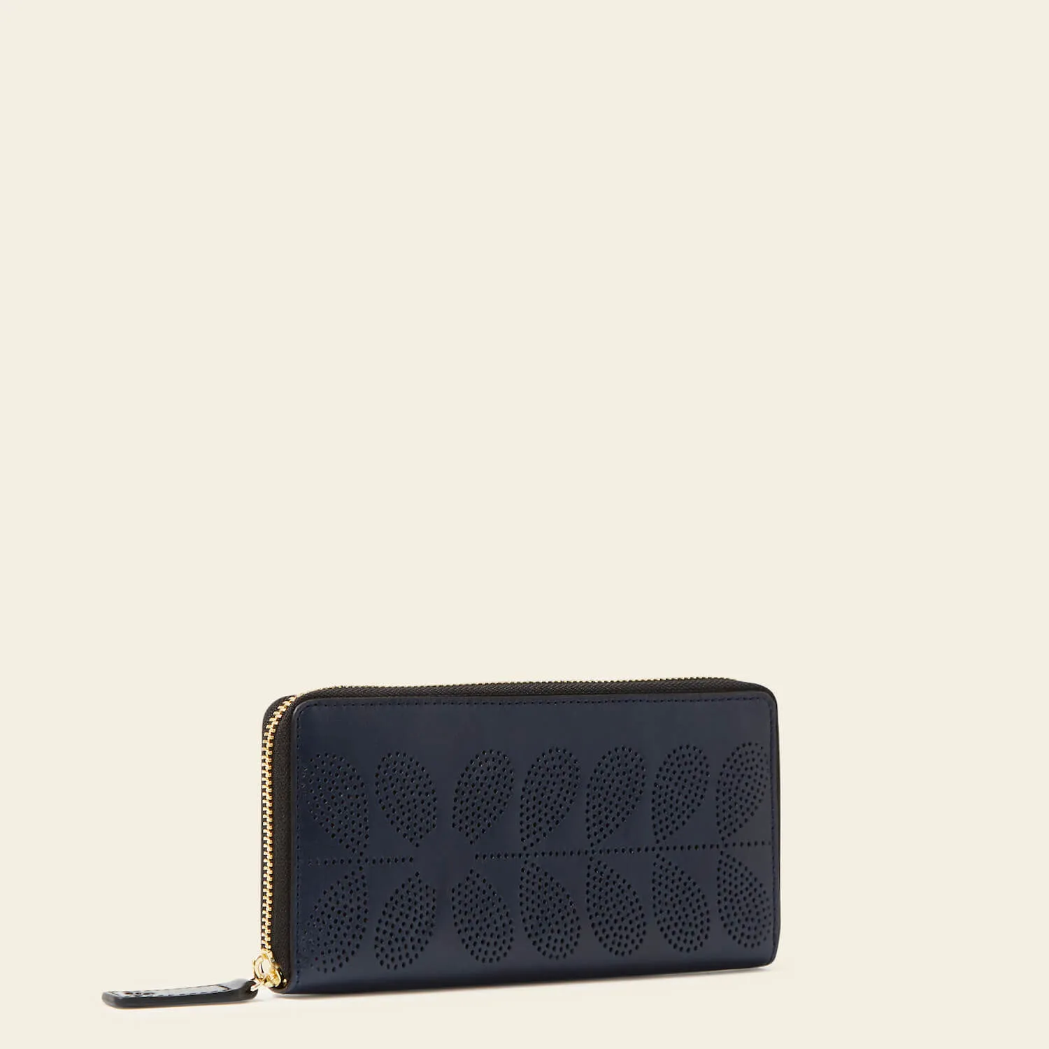 Forget Me Not Wallet - Navy Punched Flower