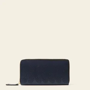 Forget Me Not Wallet - Navy Punched Flower