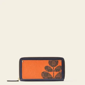 Forget Me Not Wallet - Navy Puzzle Flower