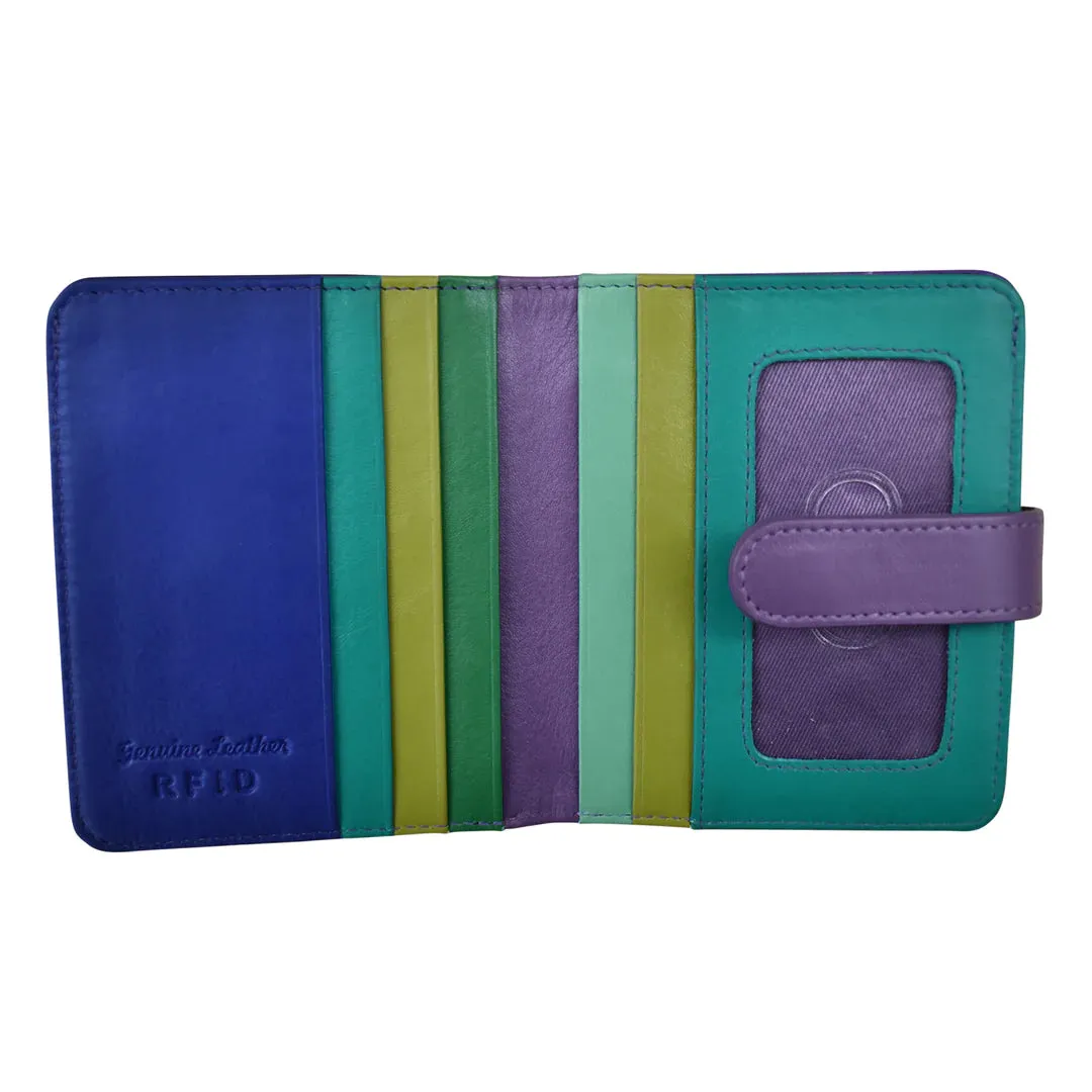 ILI NEW YORK 7301 BI-FOLD LEATHER CREDIT CARD WALLET COOL TROPICS