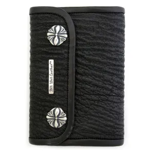 Medium Wallet for Large Currency in Shark Skin Leather