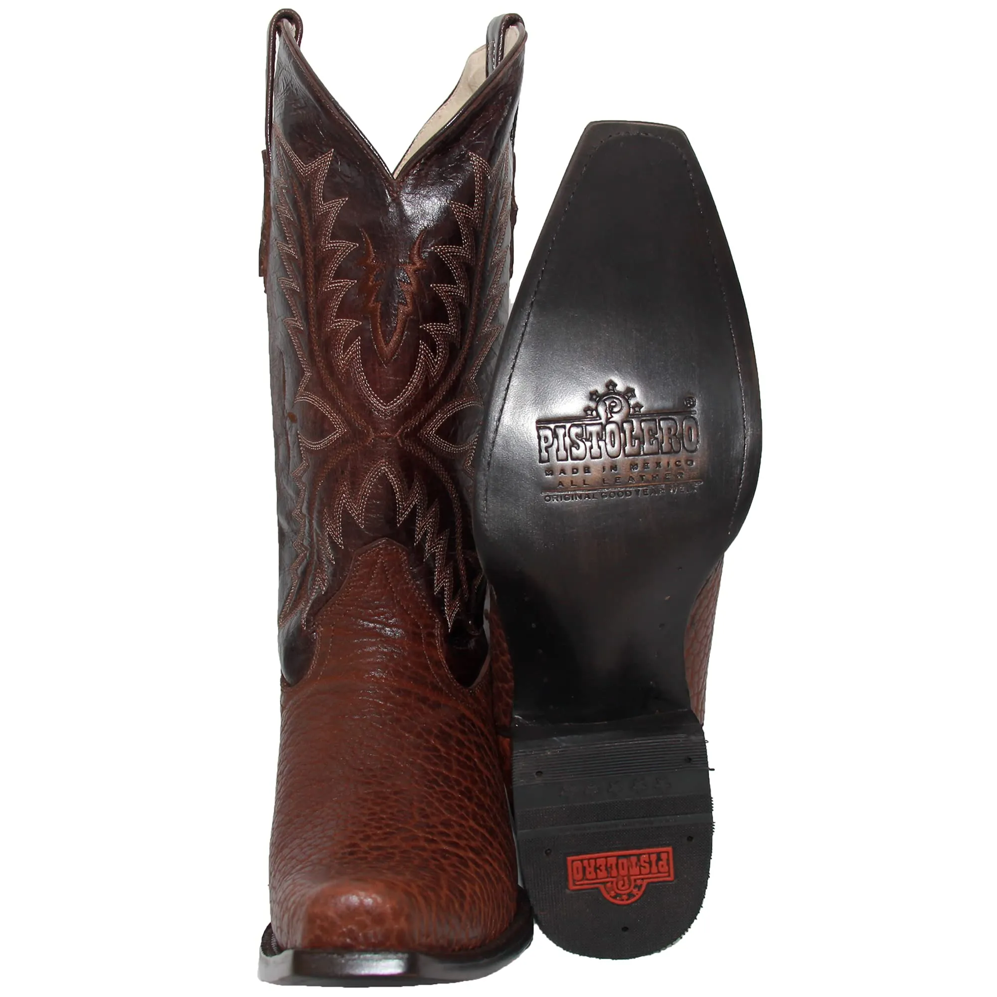 Men’s Genuine Leather Luxury Bull Neck Cowboy Boot