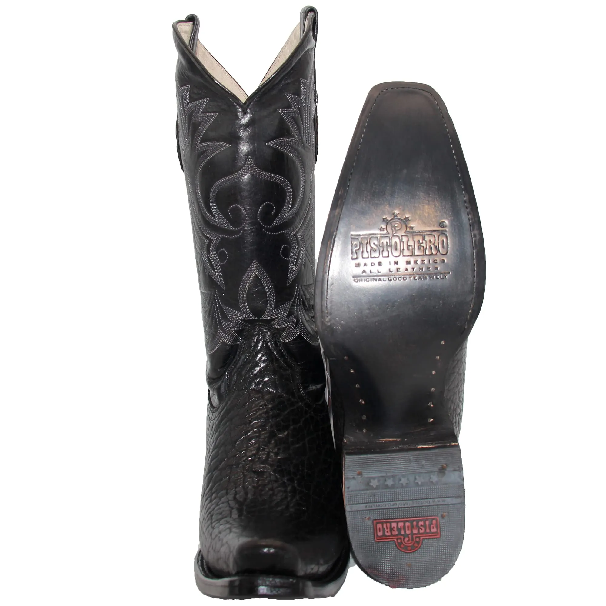 Men’s Genuine Leather Luxury Bull Neck Cowboy Boot