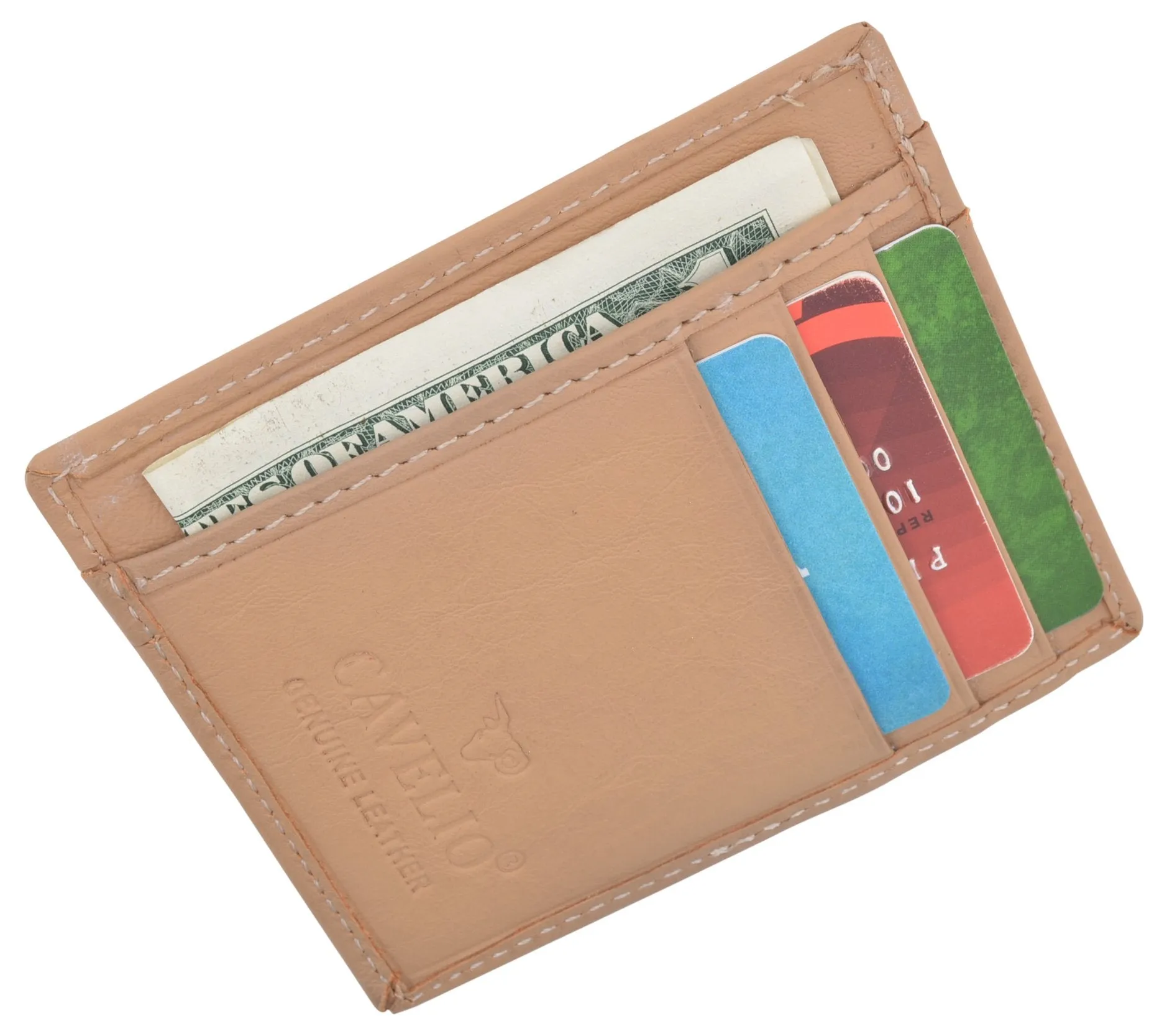 Men's Minimalist Slim Thin Front Pocket Credit Card ID Holder Leather Wallet 404370