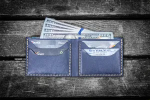 No.48 Personalized Handmade Leather Wallet - Navy Blue