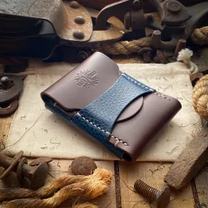 Original Luxe Minimalist Wallet - Dark Mahogany and Blue Dollaro