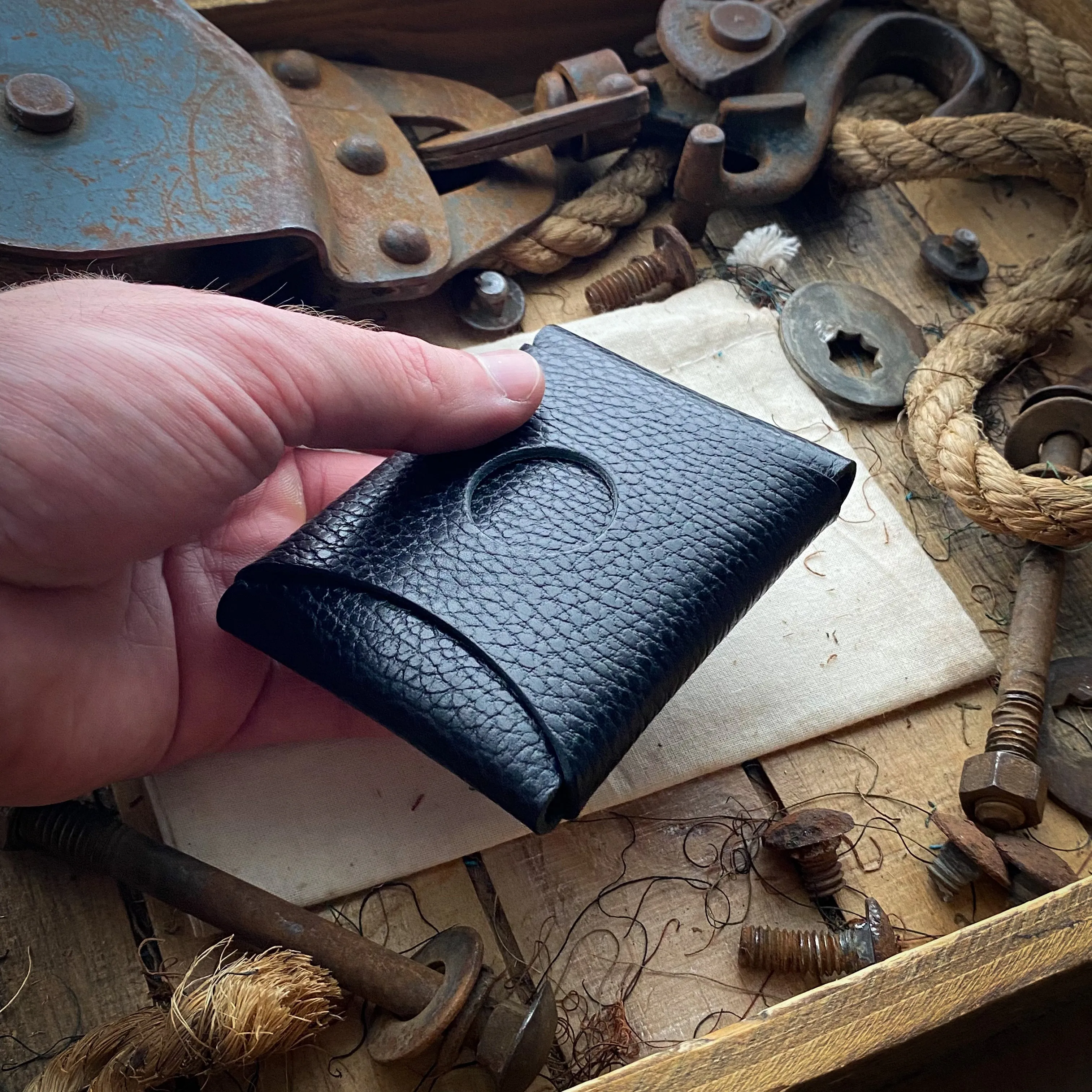 Original Wask Minimalist Wallet - Black Dollaro