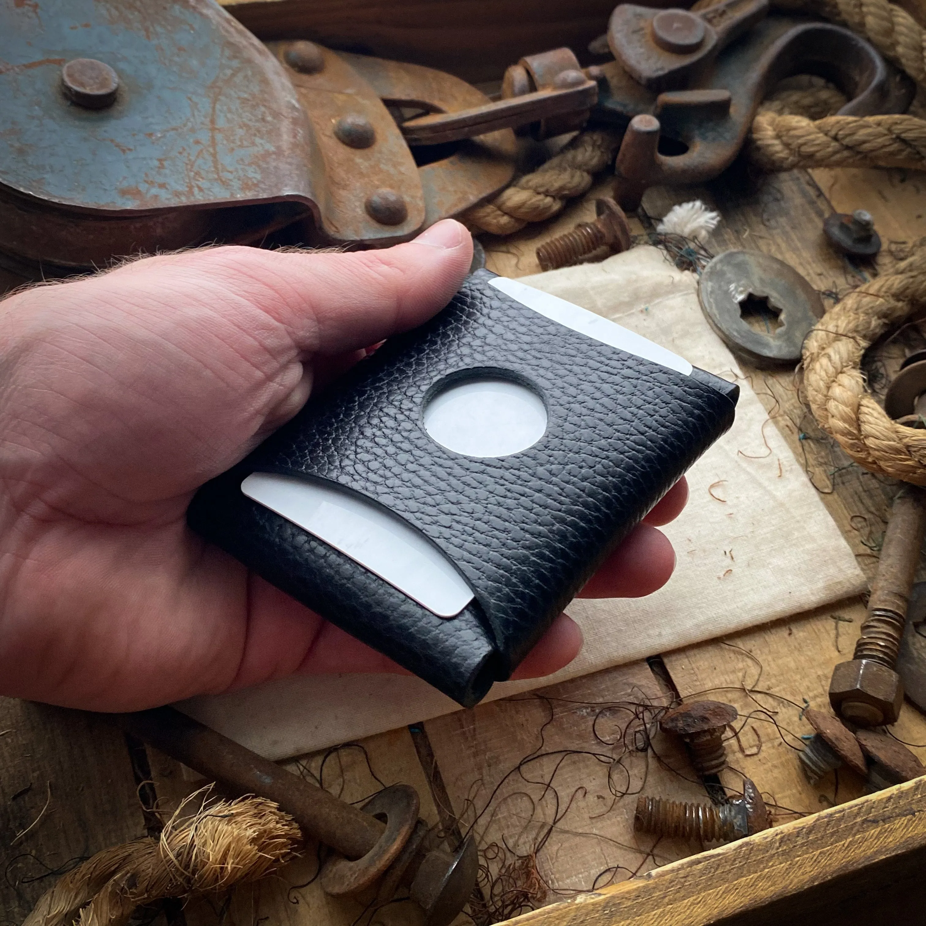 Original Wask Minimalist Wallet - Black Dollaro