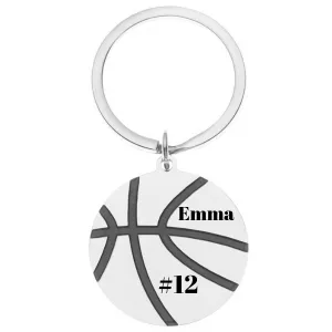 Personalized Engraved Basketball Keychain