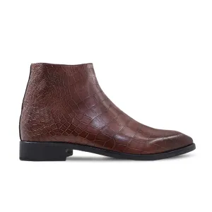 Priscyl - Men's Reddish Brown Calf Leather Jodhpur Boot