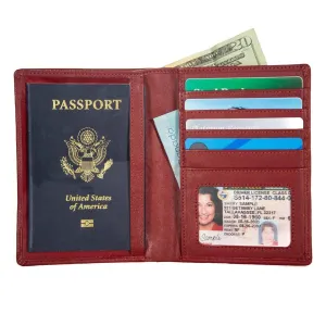 RFID Blocking Leather Passport Wallet