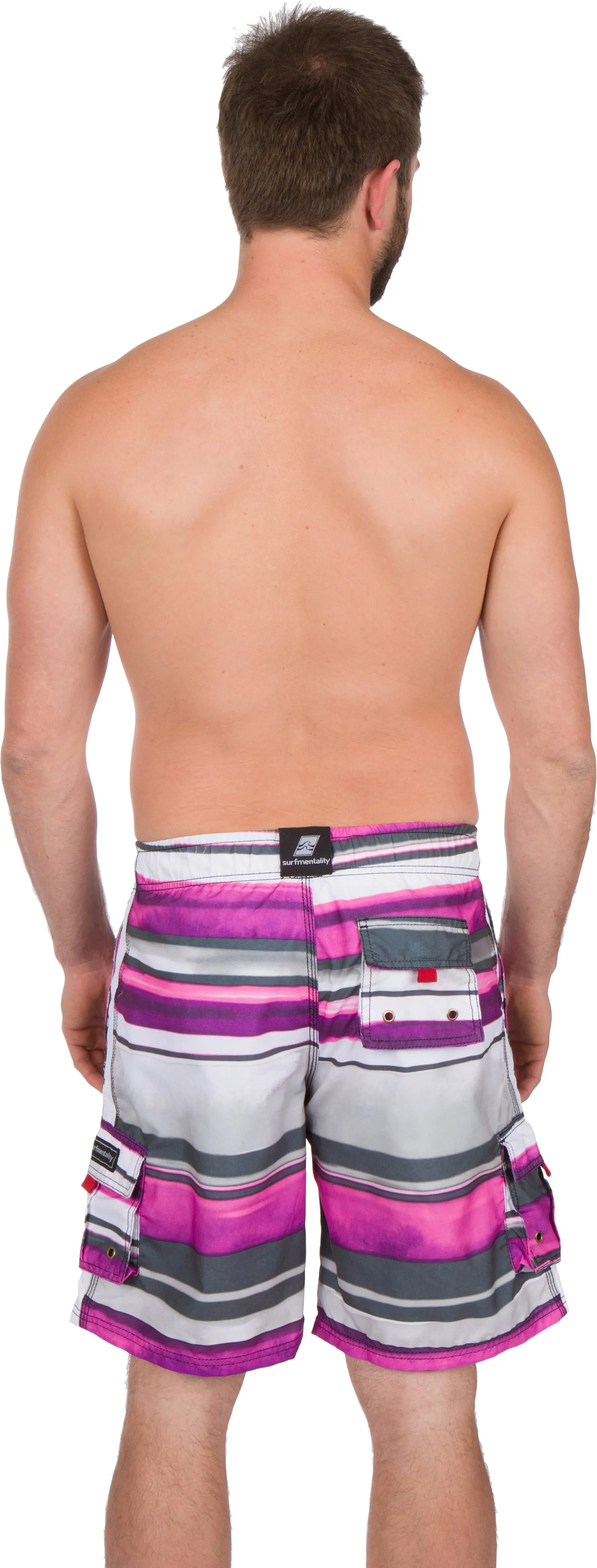 Sakkas Zayn Striped Stretch Waistband No Wet Swim Trunk/ Boardshorts