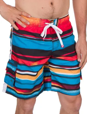 Sakkas Zayn Striped Stretch Waistband No Wet Swim Trunk/ Boardshorts