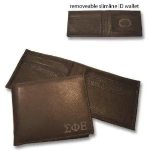 SigEp Brown Bi-Fold Greek Letter Wallet