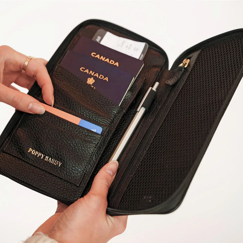 The Flying Solo Passport Holder Black Pebble