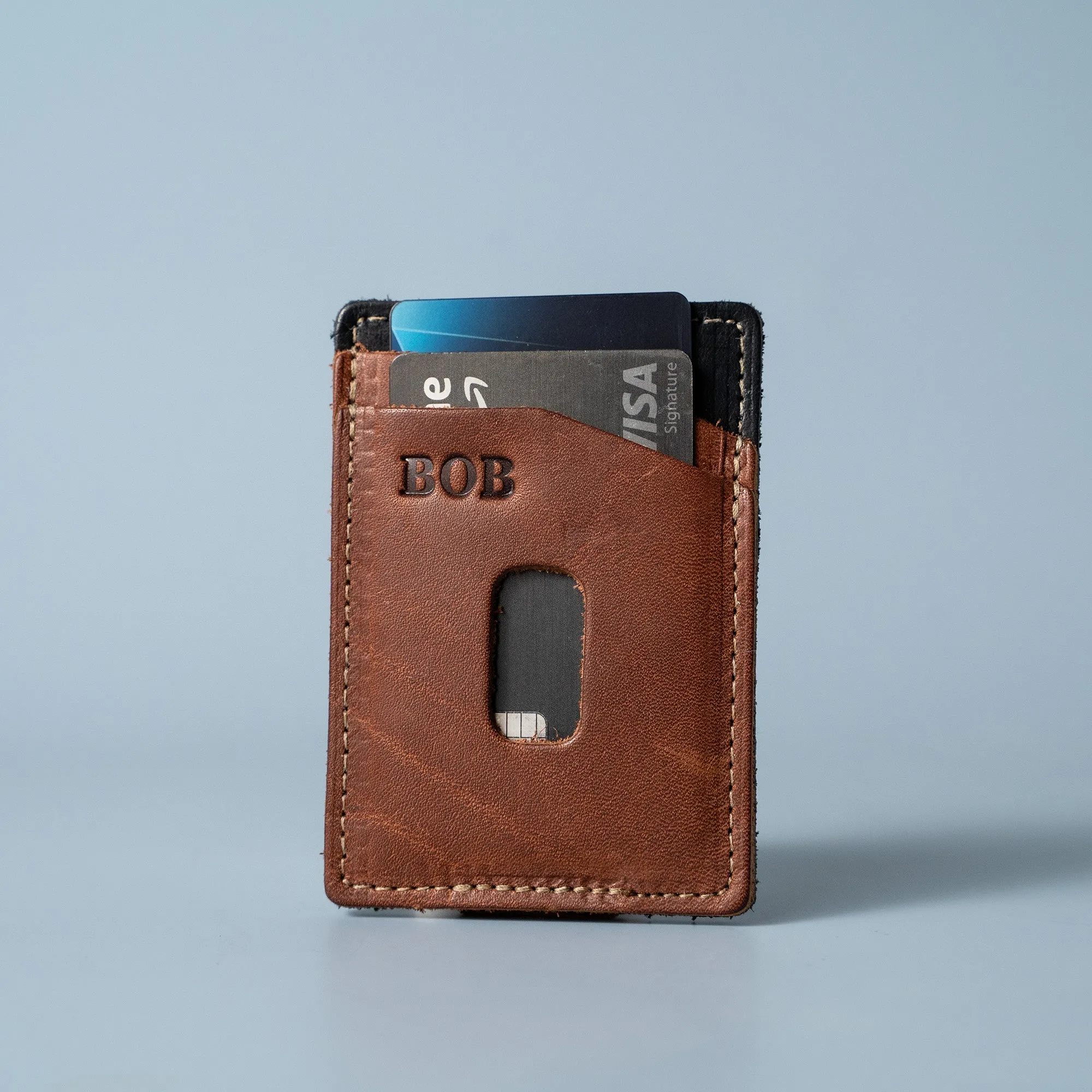 The Levi Fine Leather Vertical Magnetic Money Clip Wallet