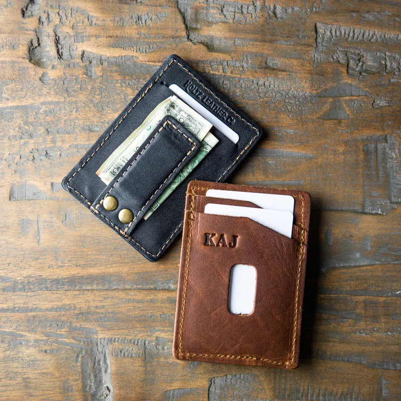 The Levi Fine Leather Vertical Magnetic Money Clip Wallet