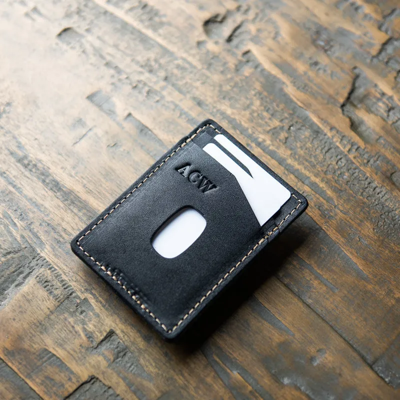 The Levi Fine Leather Vertical Magnetic Money Clip Wallet