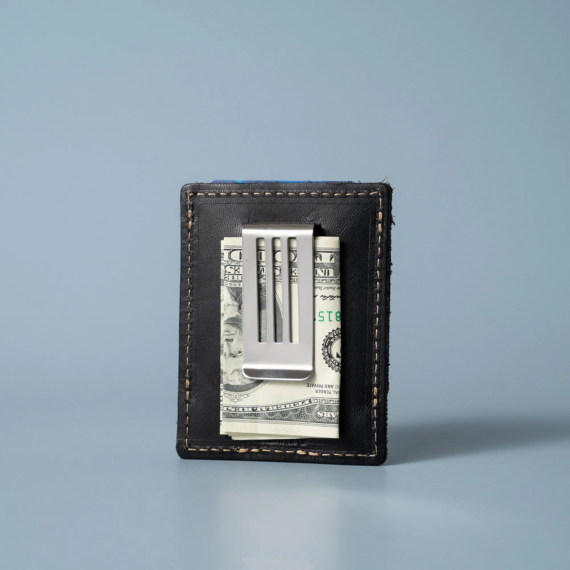 The Trey Money Clip Front Pocket Fine Leather Wallet