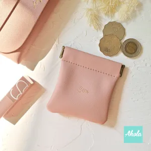 【Tino】PU Leather Squeeze Coin Pouch 燙金壓字散銀萬用收納包