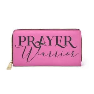 Uniquely You Womens Wallet - Zip Purse / Pink & Black Prayer Warrior