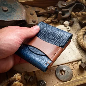 Wide Luxe Minimalist Wallet - Blue Dollaro and Bourbon