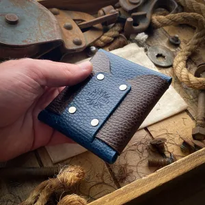 Wide Wask Minimalist Wallet - Blue Dollaro and Brown Dollaro